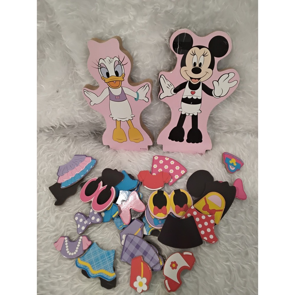 Disney‎ Minnie Mouse Daisy Duck Wooden Dress Up Magnetic Play Set Kids Toy